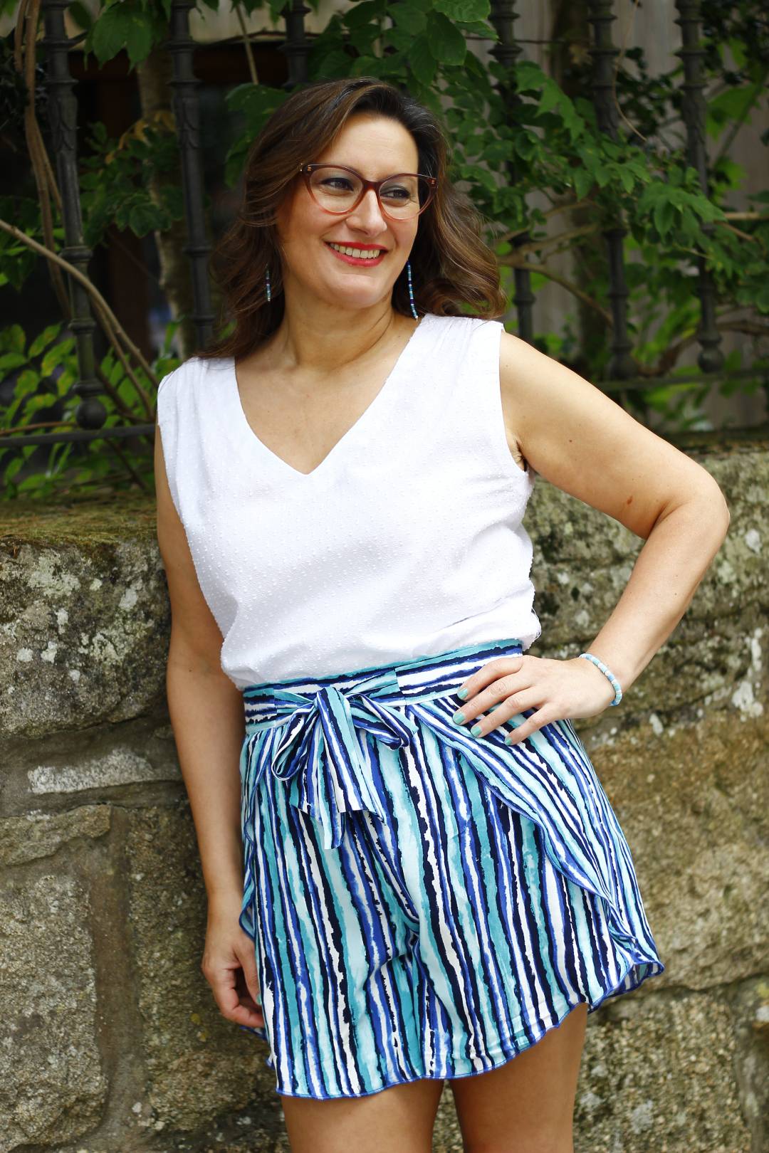 Top algodón bordado